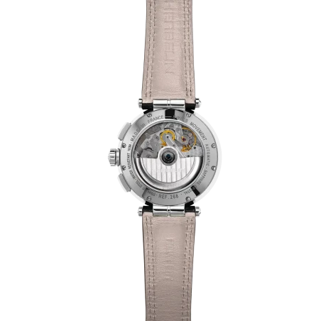 Michel Herbelin newport – chrono – automatique – acier cuir – 268A65 vue de dos