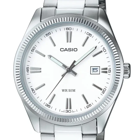 Montre casio Timeless argent MTP-1302PD-7A1V vue de face zoomer