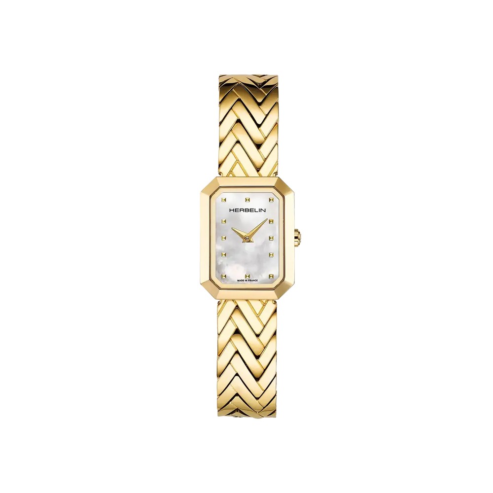 Michel Herbelin Octogone Rectangle Nacre Blanche 17446
