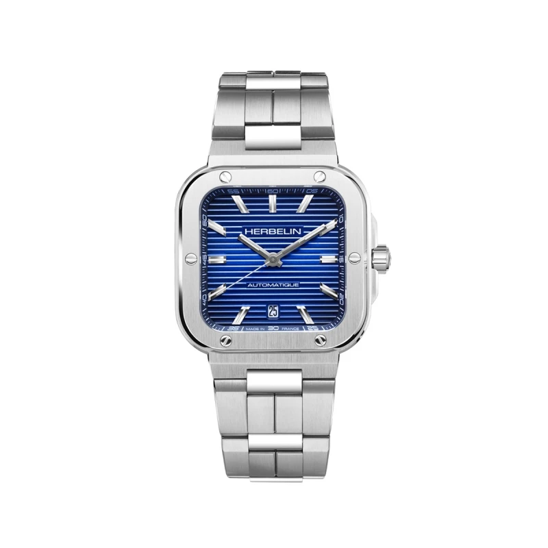 CAP CAMARAT SQUARE – AUTOMATIQUE – BLEU & ACIER | Club de la Montre