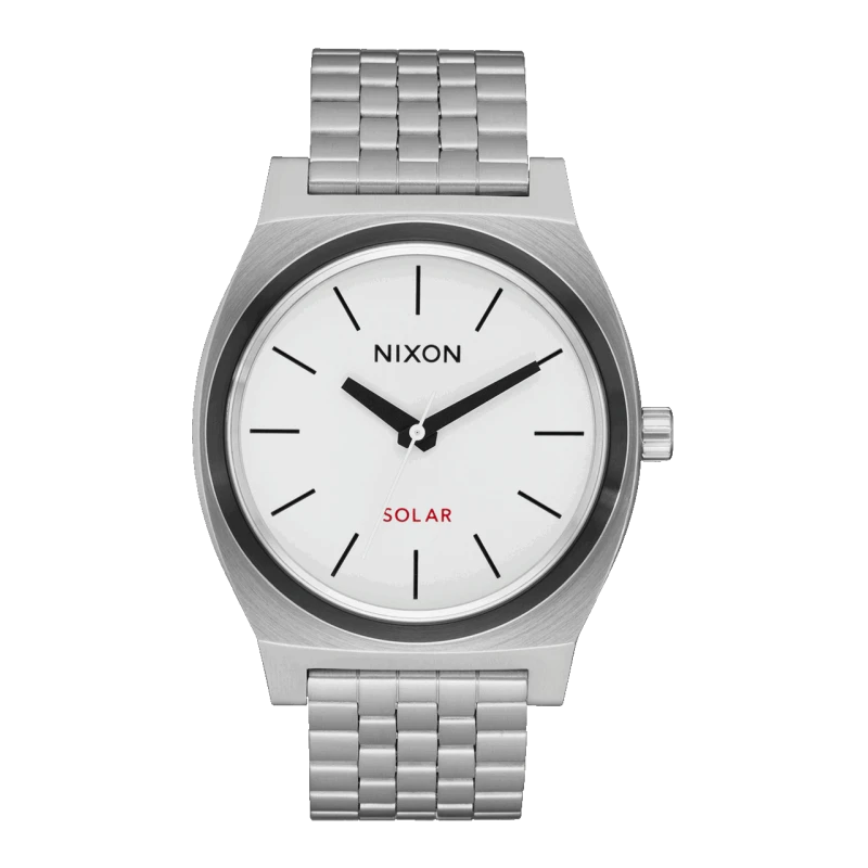 Montre Nixon - Time Teller Solar Silver White Lume | Club de la Montre
