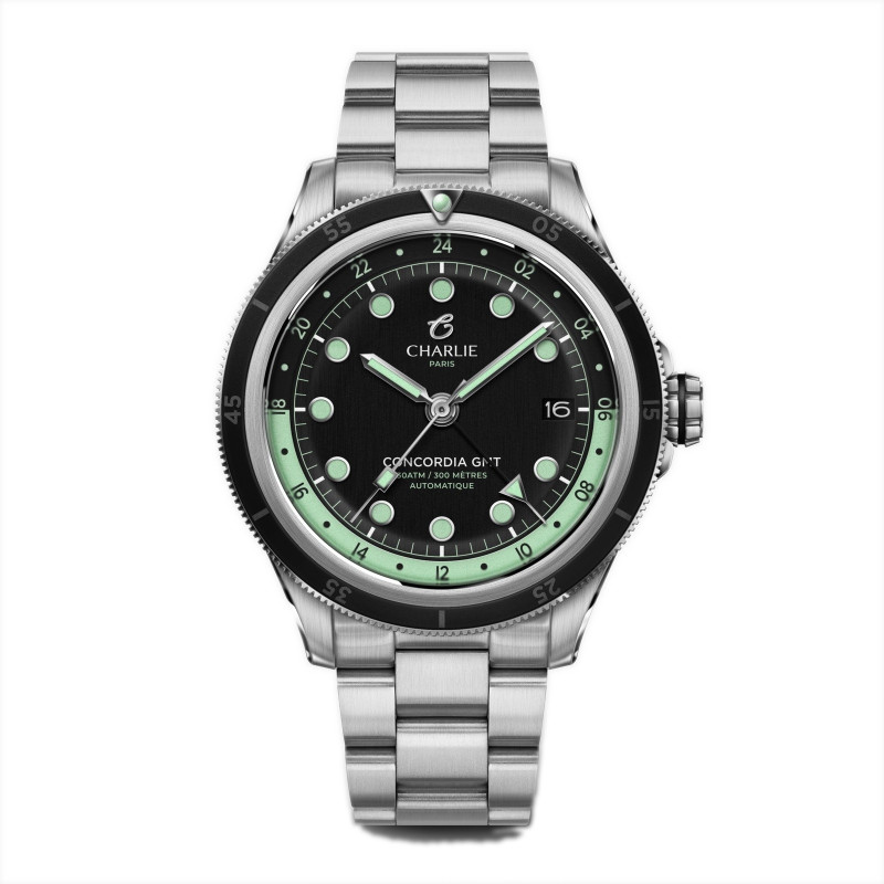 Montre Charlie Paris - CONCORDIA GMT Noir