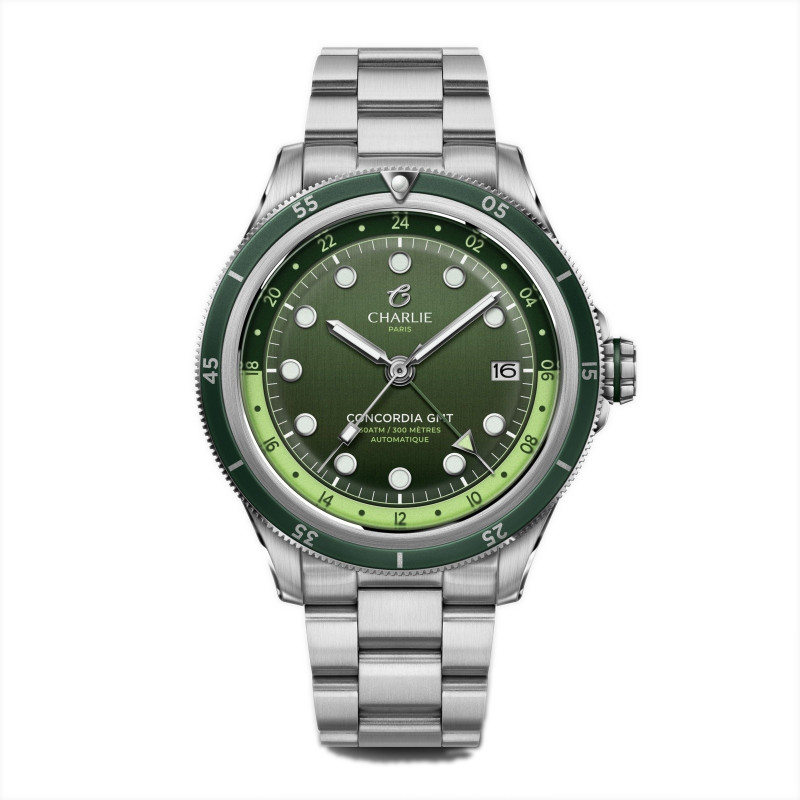 Montre Charlie Paris - CONCORDIA GMT Sauge