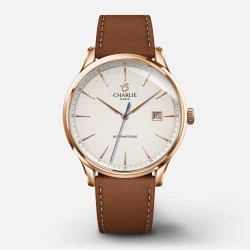 Charlie Paris INITIAL - Doré rose - Cuir marron