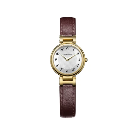 Montre Michel Herbelin - Lady H - Quartz - PVD Or Jaune & Cuir Bordeaux