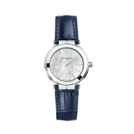 Montre Michel Herbelin - Newport - Slim Quartz - Acier & Cuir Bleu