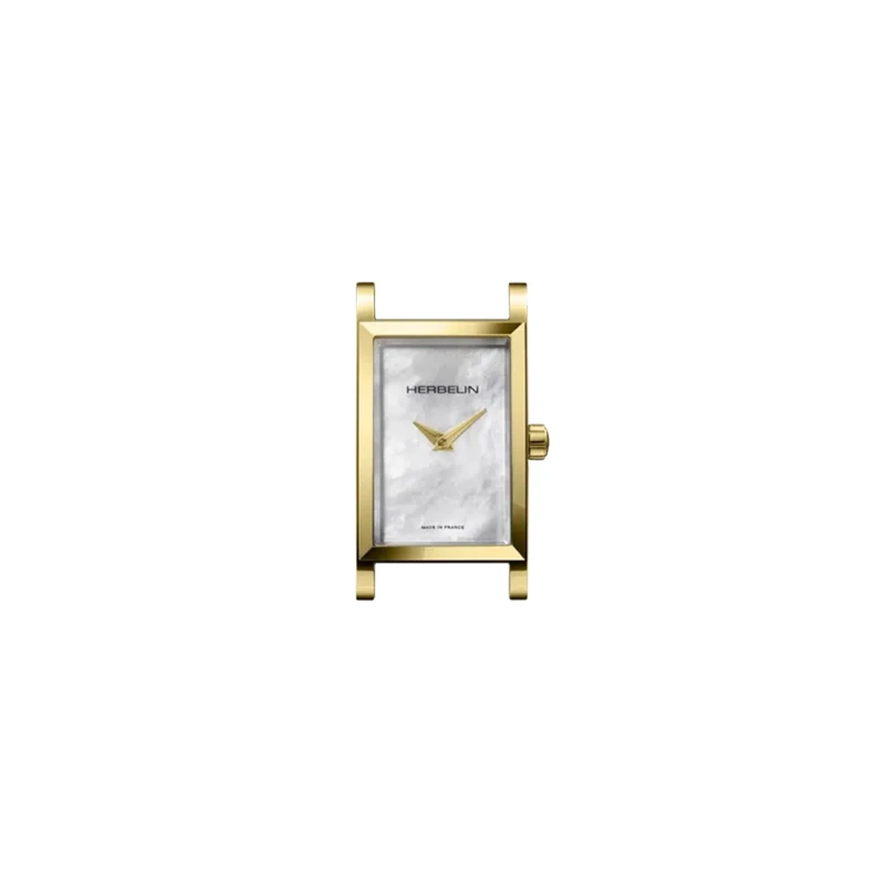 Montre Michel Herbelin - Antarès - Rectangle - Doré & Nacre