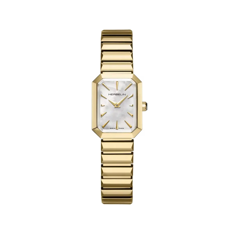 Montre Michel Herbelin - Octogône - Quartz - Nacre Blanche & PVD Or Jaune