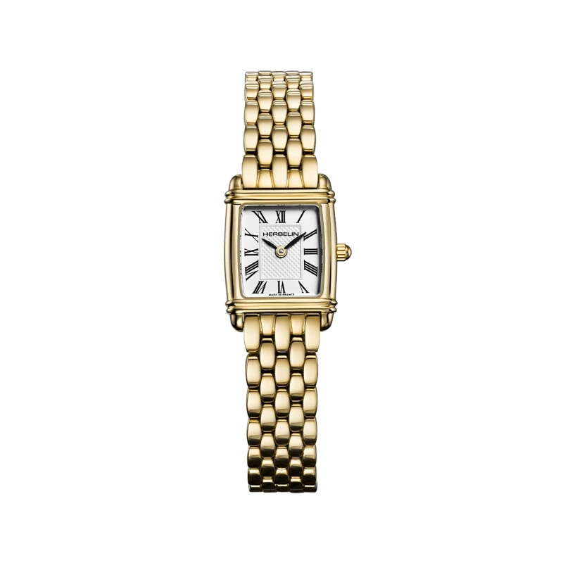 Montre Michel Herbelin - Art Déco - Quartz - PVD Or Jaune