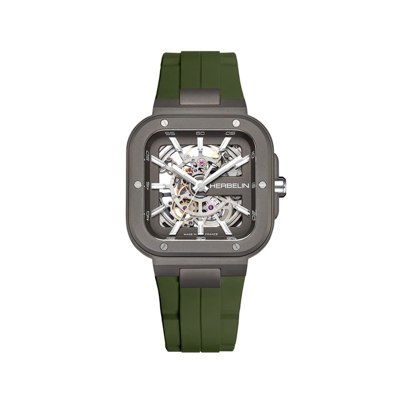 Montre Herbelin - Cap Camarat Square - Squelette - Titane Kaki