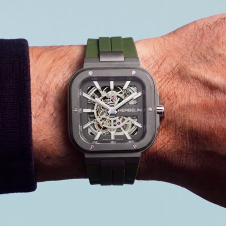 Montre Herbelin - Cap Camarat Square - Squelette - Titane Kaki
