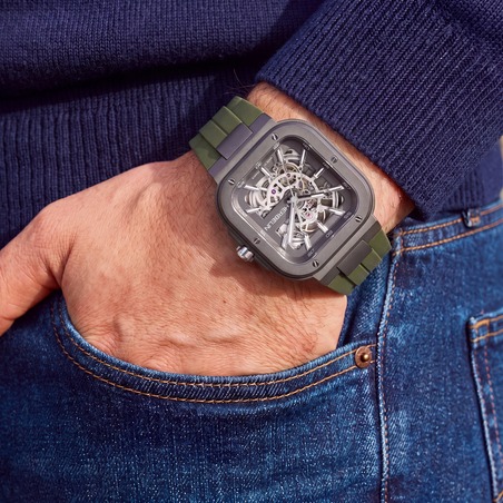 Montre Herbelin - Cap Camarat Square - Squelette - Titane Kaki