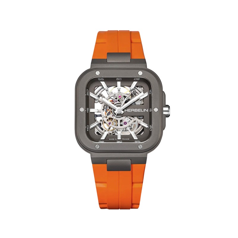 Montre Herbelin - Cap Camarat Square - Squelette - Titane Orange