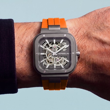 Montre Herbelin - Cap Camarat Square - Squelette - Titane Orange