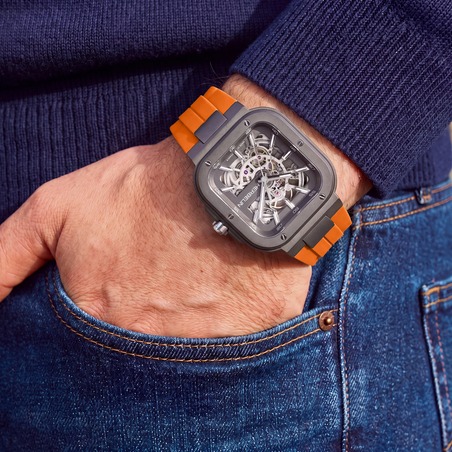 Montre Herbelin - Cap Camarat Square - Squelette - Titane Orange