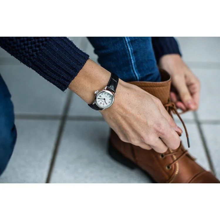 Portée Montre Performer Femme Simili Cuir Noir Façon Croco - 7079312