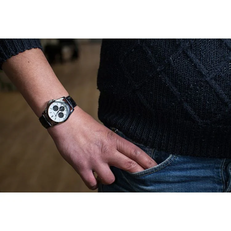 Portée Montre Performer Homme Simili Cuir Noir Cadrans Factices - 7029412