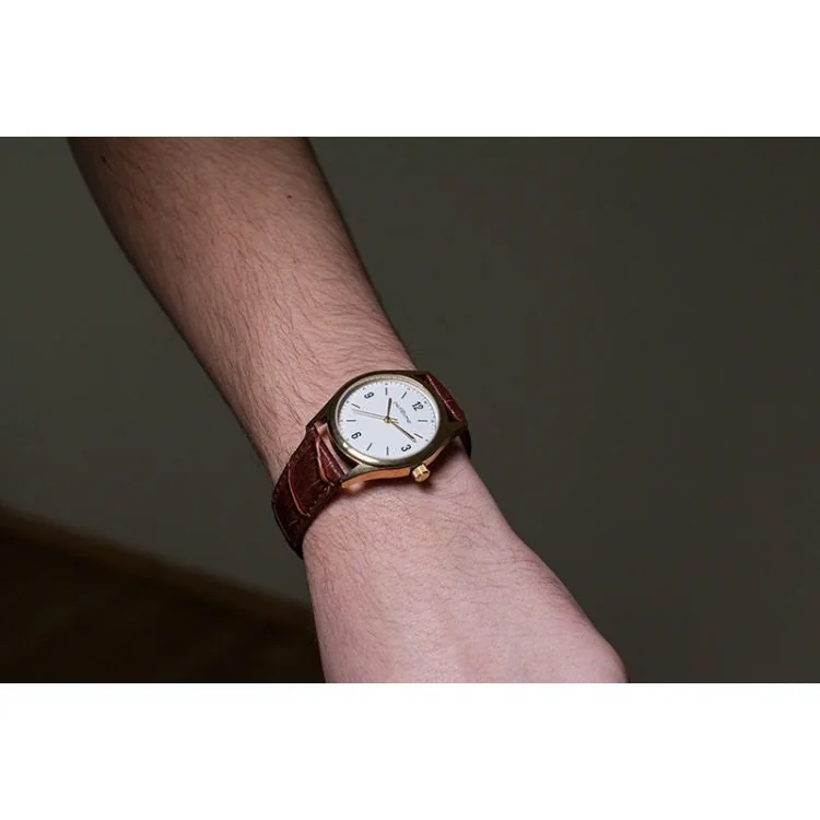 Portée Montre Performer Homme Simili Cuir Marron Façon Croco - 7029932