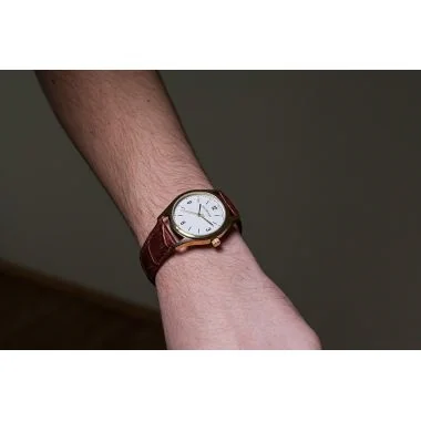 Portée Montre Performer Homme Simili Cuir Marron Façon Croco - 7029932