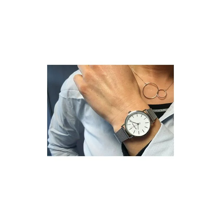 Portée Montre Classique Performer Maille Milanaise Argenté Cadran Blanc 70812942