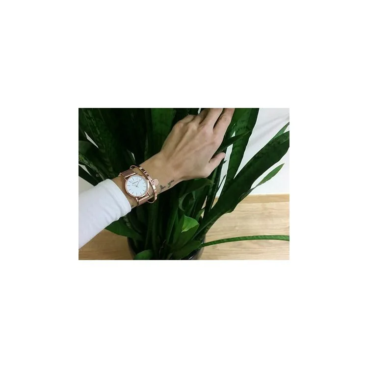 Portée Montre Performer Femme Mailles Milanaises Doré Rose 70812952