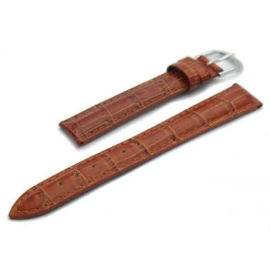 Bracelet cuir façon croco marron clair