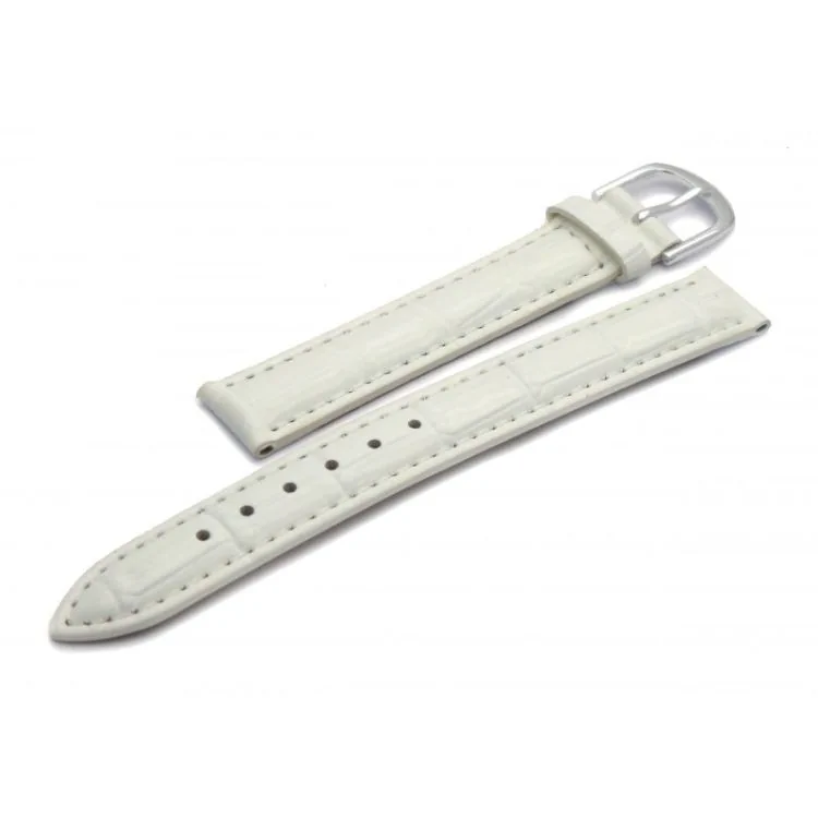 Bracelet cuir façon croco blanc