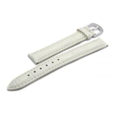 Bracelet cuir façon croco blanc