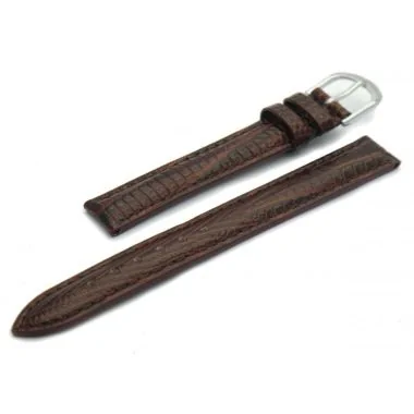 Bracelet de montre en cuir façon lézard marron