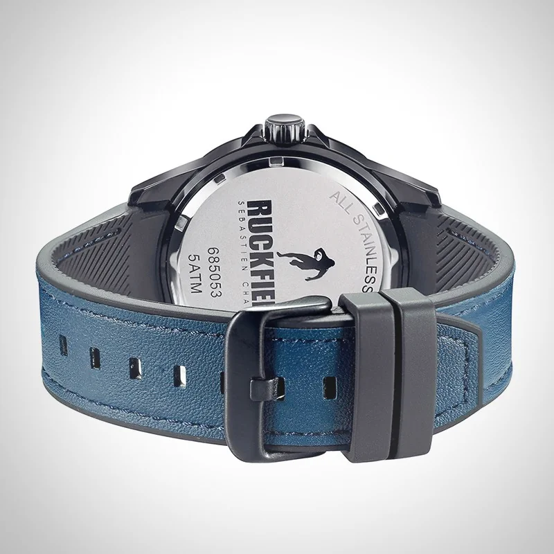 Montre Homme Sport Bleue Et Argentée - Mouvement Quartz - Étanche 30m - Occasion Très Bon état