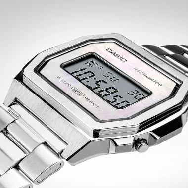 Zoom Montre Casio Vintage Iconic Mixte Argent A1000D-7EF