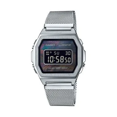 Face Montre Casio Vintage Iconic Argenté Mixte A1000M-1BEF