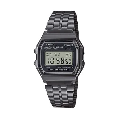 Face Montre Casio Vintage Iconic Mixte Noire A158WETB-1AEF