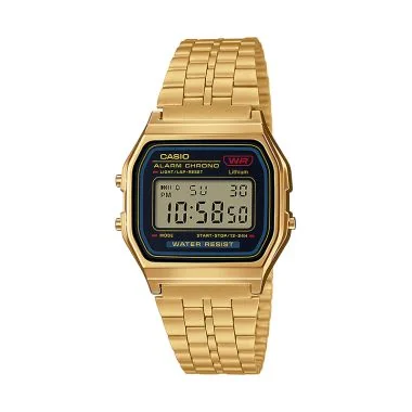 Face Montre Casio Vintage Iconic Mixte Noire et Dorée A159WGEA-1EF
