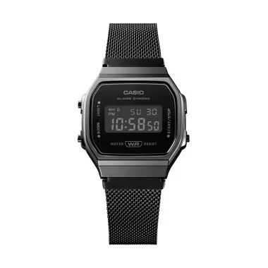 Face 2 Montre Casio Vintage Iconic Homme Noire Illuminator A168WEMB-1BEF