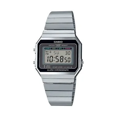 Face Montre Casio Vintage Iconic Mixte Argentée A700WE-1AEF