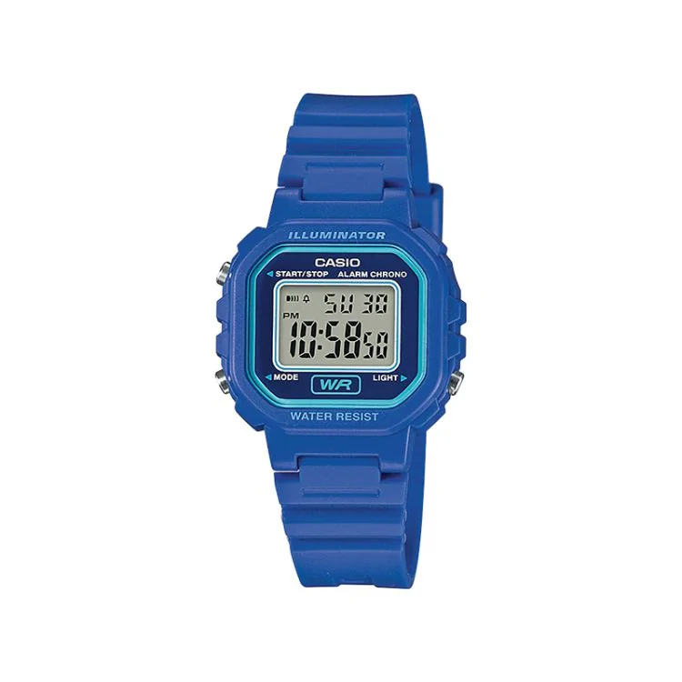 Face Montre Casio Collection Fille Résine Bleue LA-20WH-2AEF