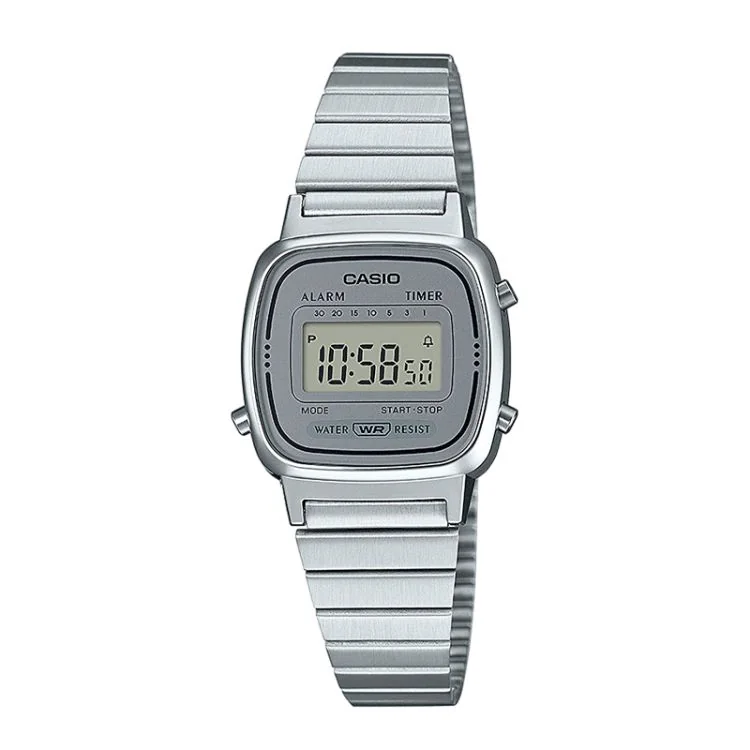 Face Montre Casio Vintage Mini Femme Acier Argentée LA670WEA-7EF