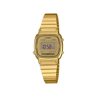 Face Montre Casio Vintage Mini Femme Acier Doré LA670WEGA-9EF