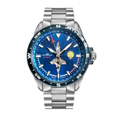 Montre Patrouille de France Athos 8 Arrière Droit Automatique Acier Cadran Bleu