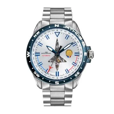 Montre Patrouille de France Athos 8 Arrière Droit Automatique Acier Cadran Argenté