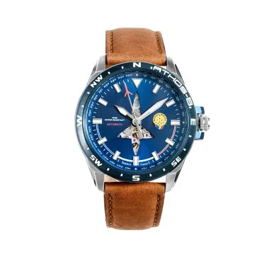 Montre Patrouille de France Athos 8 Arrière Droit Automatique Cuir Marron