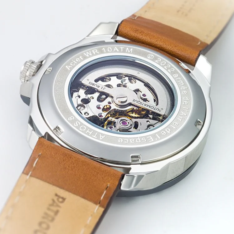 Patrouille de France - Montre Patrouille de France - Athos 8 - Automatique - Cuir Marron