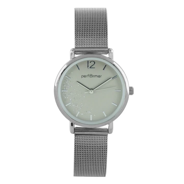 Face Montre Performer Femme Maille Milanaise Argenté Paillette - 70826522