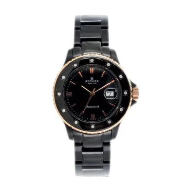 Montre Régnier Femme Céramique Noire et Doré - 2080222