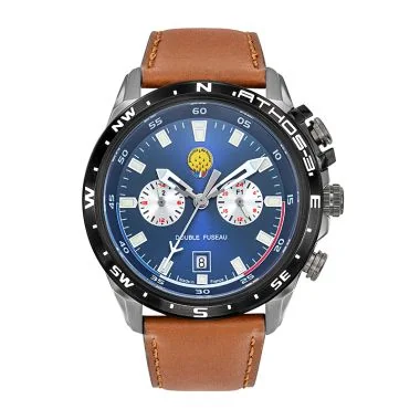 Face Patrouille de France Athos 3 Intérieur Gauche Cuir Marron Multifonctions