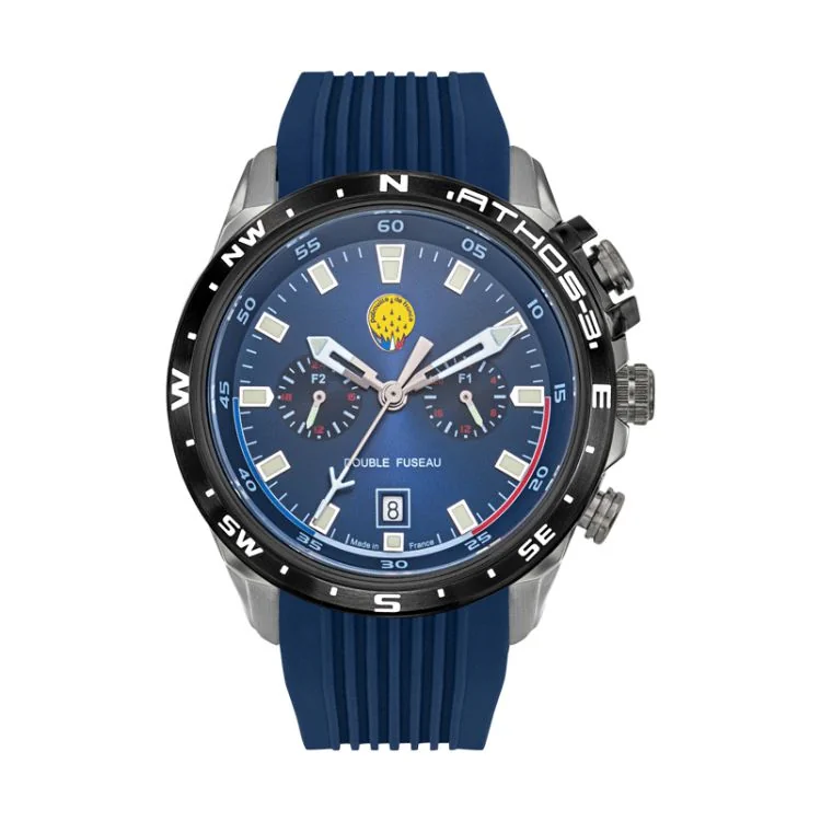 Face Montre Patrouille de France Athos 3 Intérieur Gauche Silicone Bleu Multifonctions