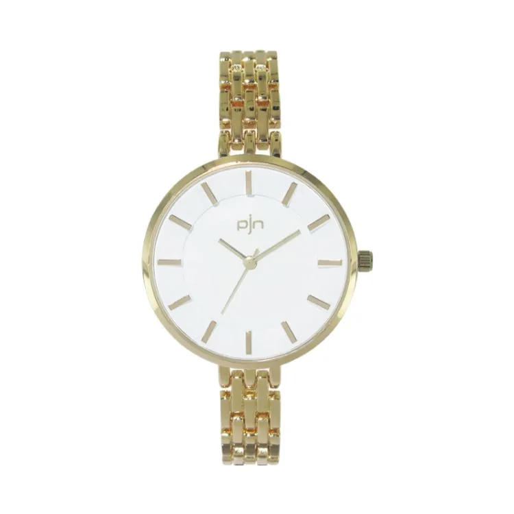 Face Montre Classique Pallyjane Femme Métal Doré Maillons Grain de Riz - 4085422